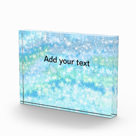 空のシンプル青い輝く輝く星あなたのテキストを追加 フォトブロック (右)