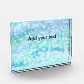 空のシンプル青い輝く輝く星あなたのテキストを追加 フォトブロック (左)