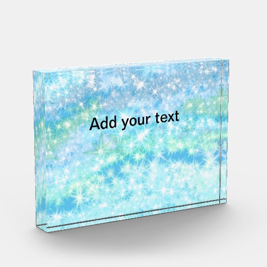 空のシンプル青い輝く輝く星あなたのテキストを追加 フォトブロック (左)