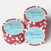 空のシンプル青い輝く輝く星あなたのテキストを追加 ポーカーチップ (積み重ね)