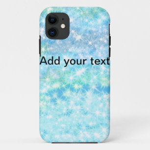 空のシンプル青い輝く輝く星あなたのテキストを追加 iPhone 11 ケース
