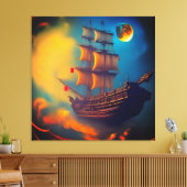 空のセーリング キャンバスプリント (インサイチュ (リビング))