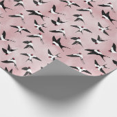 空のツバメ – ピンク – 大きいスケール ラッピングペーパー (角)