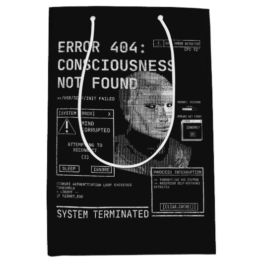 空のテクノ – ブルタリストストリートウェアDesgin ミディアムペーパーバッグ (正面)