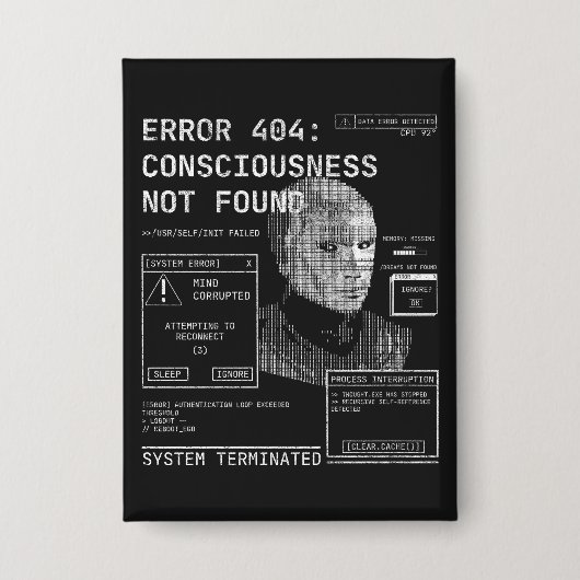 空のテクノ – ブルタリストストリートウェアDesgin 缶バッジ (正面)