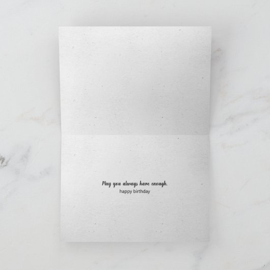 空のトイレ紙転が誕生日 カード (内部)