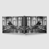 空のノート白黒の音楽写真 ゲストブック (全面)