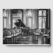 空のノート白黒の音楽写真 ゲストブック (裏面)