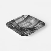 空のノート白黒の音楽写真 ペーパープレート (傾斜あり)