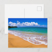 空のビーチと青い水 ポストカード (正面/裏面)