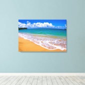 空のビーチと青い海 キャンバスプリント (インサイチュ (ウッドフロア))