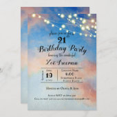 空のピンク色の雲 |青21歳の誕生日 招待状 (正面/裏面)