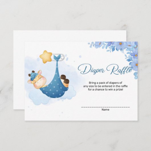 空のベビーキリンがおむつのラッフル  エンクロージャーカード (正面/裏面)