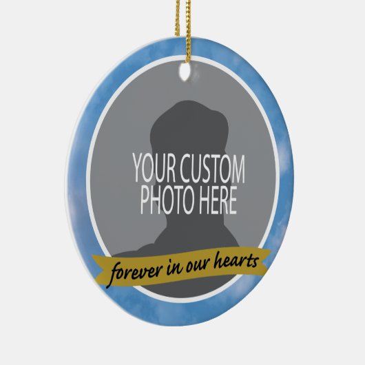 空のボーダーカスタムの写真が付いている永久に記念物 セラミックオーナメント (右)
