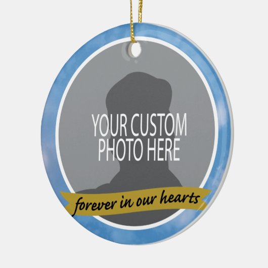 空のボーダーカスタムの写真が付いている永久に記念物 セラミックオーナメント (左)