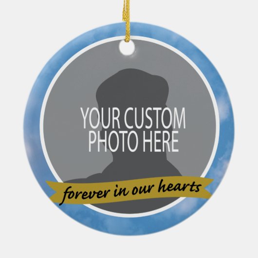 空のボーダーカスタムの写真が付いている永久に記念物 セラミックオーナメント (裏面)