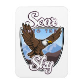 空のロゴに舞い上がる マグネット (縦)