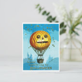 空の上のハロウィーンのホームアールバルーン、ヴィンテージ ポストカード (スタンド正面)