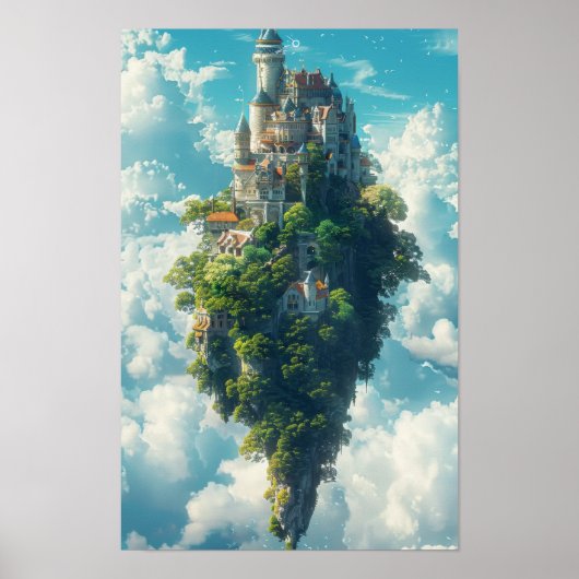 空の上の静かな澄ん日の出の雲の背景P ポスター (正面)