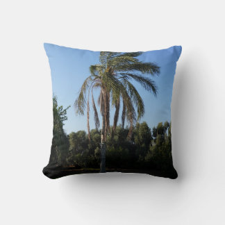 空の下で揺れるヤシ澄んの木 クッション