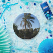 空の下で揺れるヤシ澄んの木 ペーパープレート (パーティー)