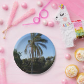 空の下で揺れるヤシ澄んの木 ペーパープレート (パーティー)