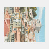 空の下の澄ん家 フリースブランケット (正面(横))