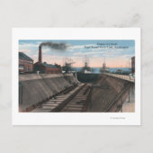 空の乾燥した波止場、海軍造船所 ポストカード (正面)