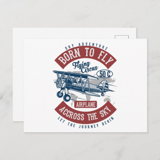 空の冒険生まれ飛行 ポストカード (正面/裏面)