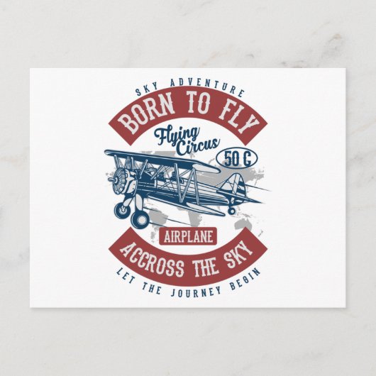 空の冒険生まれ飛行 ポストカード (正面)