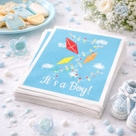 空の凧It's a Boy Baby Showerパーティー スタンダードカクテルナプキン