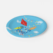 空の凧It's a Boy Baby Showerパーティー ペーパープレート (アングル)