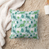 空の可愛い恐竜の漫画の青い緑 クッション (ブランケット)