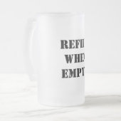 空の場合は補充おもしろい フロストグラスビールジョッキ (正面左)