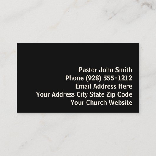 空の墓ホワイトライトサンライズチャーチパスター 名刺 (裏面)