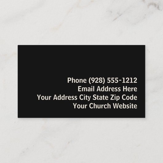 空の墓3つの十字型サンライズチャーチパスター 名刺 (裏面)