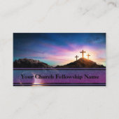 空の墓3つの十字日没の教会の牧師 名刺 (正面)