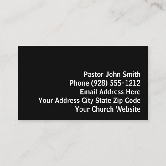 空の墓3つの十字日没の教会の牧師 名刺 (裏面)