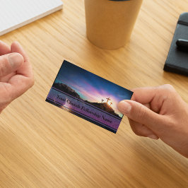 空の墓3つの十字日没の教会の牧師 名刺