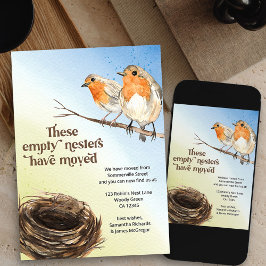 空の巣の水の色の移動 案内状