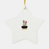 空の巣の第1クリスマスの緑の星 セラミックオーナメント (裏面)