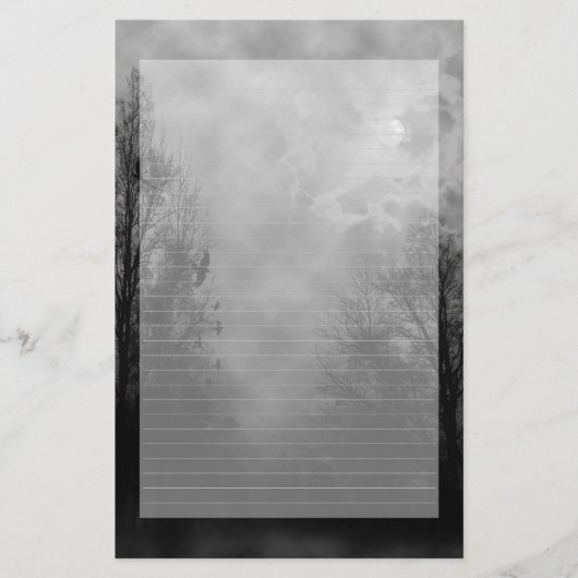 空の幽霊のよく出るメモ紙線 便箋 (正面)