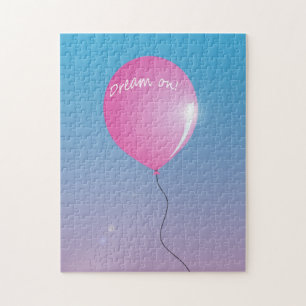 空の引用文ピンクバルーンでドリームオン感動的 ジグソーパズル