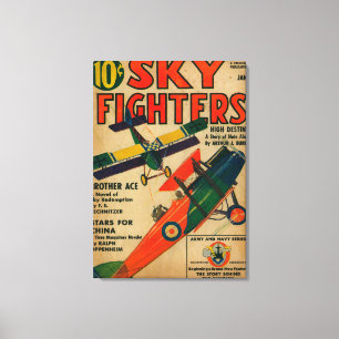 空の戦闘機の雑誌カバー キャンバスプリント
