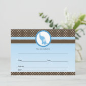 空の招待状エレファントブルーブラウンを入力 招待状 (スタンド正面)