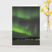 空の挨拶状のオーロラのborealis カード (黄色い花)