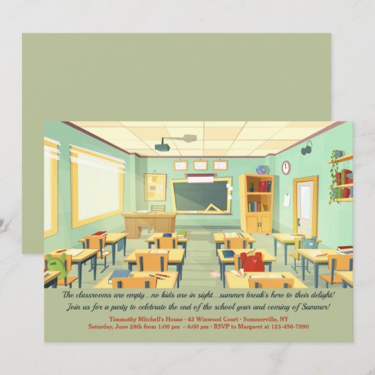 空の教室招待状 招待状 (正面/裏面)