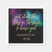 空の星の中で君のNを結婚選ぶ スタンダードカクテルナプキン (正面)