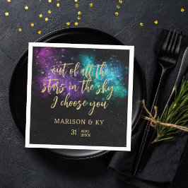 空の星の中で君のNを結婚選ぶ スタンダードカクテルナプキン