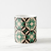 空の星 – 幾何学的な緑 コーヒーマグカップ (中央)